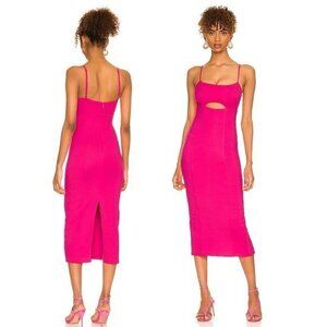 H:ours Enzo Midi Dress in Hot Pink